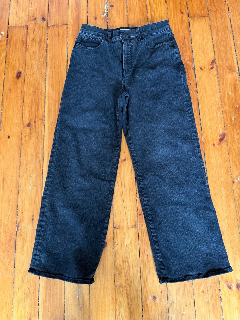 Madewell Black Wide-Leg Jeans with Button Fly